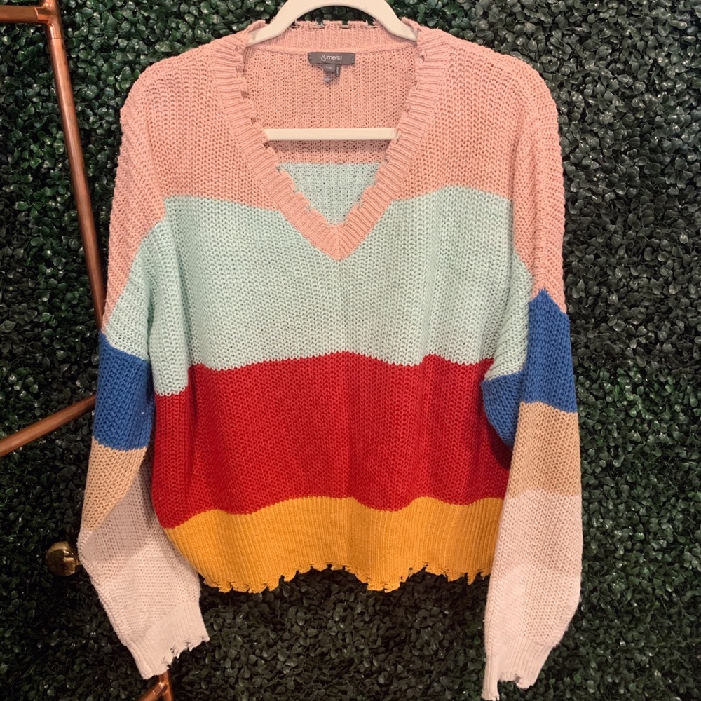 Color block sweater